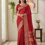 Crimson Red Bandhani Silk - Red/Silk