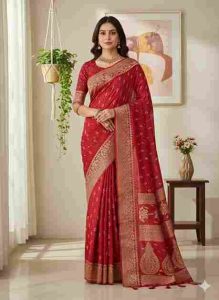 Crimson Red Bandhani Silk - Red/Silk