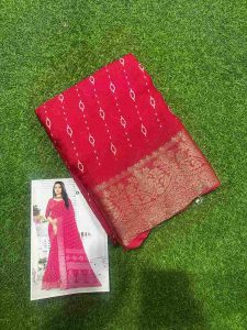 Crimson Red Bandhani Silk – RedSilk-2