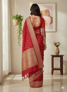Crimson Red Bandhani Silk – RedSilk-5