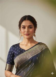 Sapphire Blue Bandhani Silk – BlueSilk-4